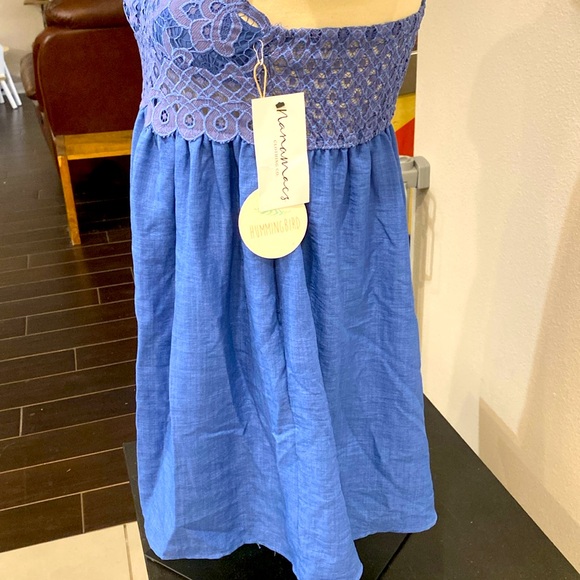 Hummingbird Lace Summer blue dress nwt size large - Picture 8 of 13